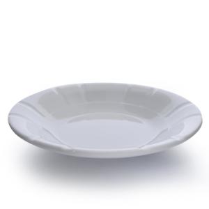 Beyaz Melamin 6 Adet 18 cm Oluklu Çukur Yemek Tabağı Sağlıklı Hijyenik Yemek Kabı