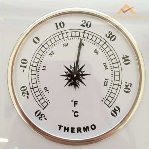 Büyük boy duvar saati termometre ve nemölçerli analog kadran VİP kalite gümüş gri sessiz duvar saati