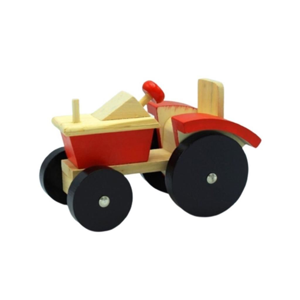 Doğal Sağlıklı Kutulu Ahşap Oyuncak Traktör