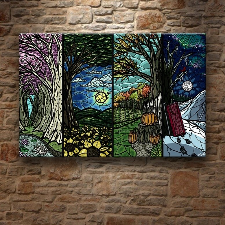 MEVSİMLER SOYUT TABLO 7 değişen ölçü ORİJİNAL KANVAS TABLO