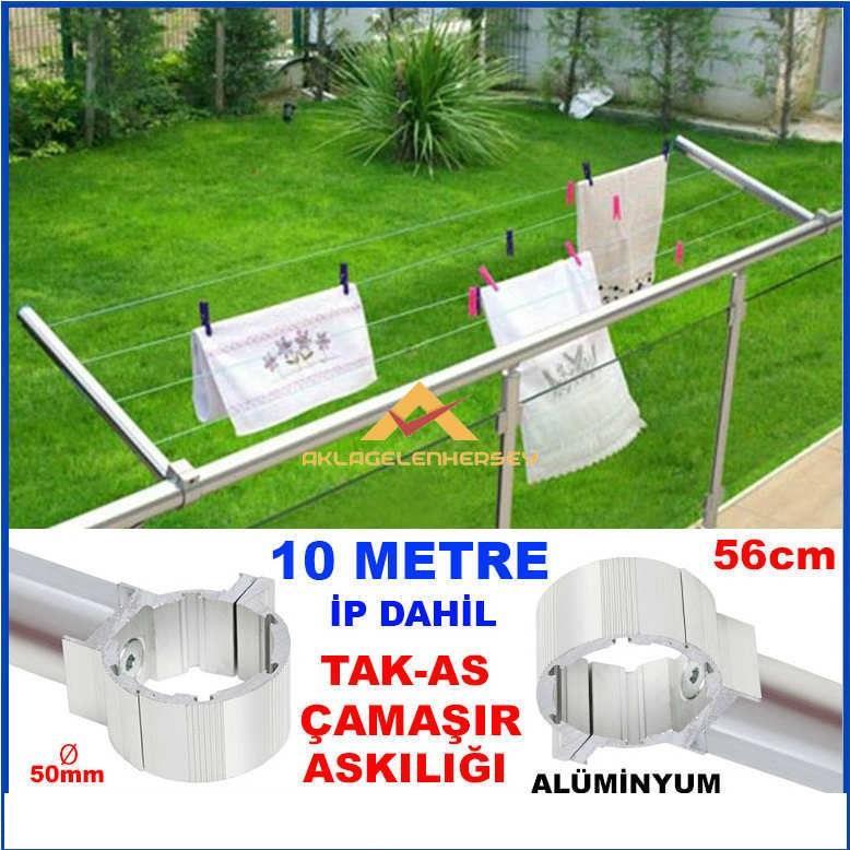 Takas Yuvarlak Küpeşte Alüminyum Balkon Çamaşır Kurutma Askısı