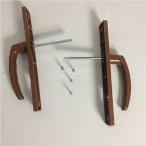 2 Adet Kaliteli Sert Plastik PVC Kaplama Yale Kapı Kolu Seti Kahverengi Yale Kapı Kolu