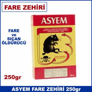 Asyem Fare Zehiri 250 gr Çok Etkili Fare ve Haşere Öldürücü Zehir