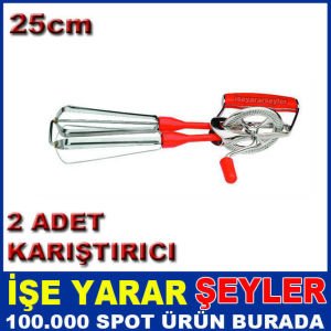 ELDE ÇEVİRMELİ ÇİFT ÇIRPICI PASLANMAZ EL MİKSERİ