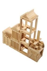 Özel Çantalı Blokları Ahşap Yapı Bloğu iri 101 Parça %100 Yerli Ultra Düzgün Kesim Ahşap Mdf Oyuncak