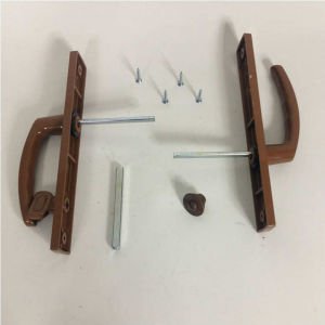 2 Adet Kaliteli Sert Plastik Kilitli PVC Kaplama WC Kapı Kolu Seti Kahverengi WC Kapı Kolu