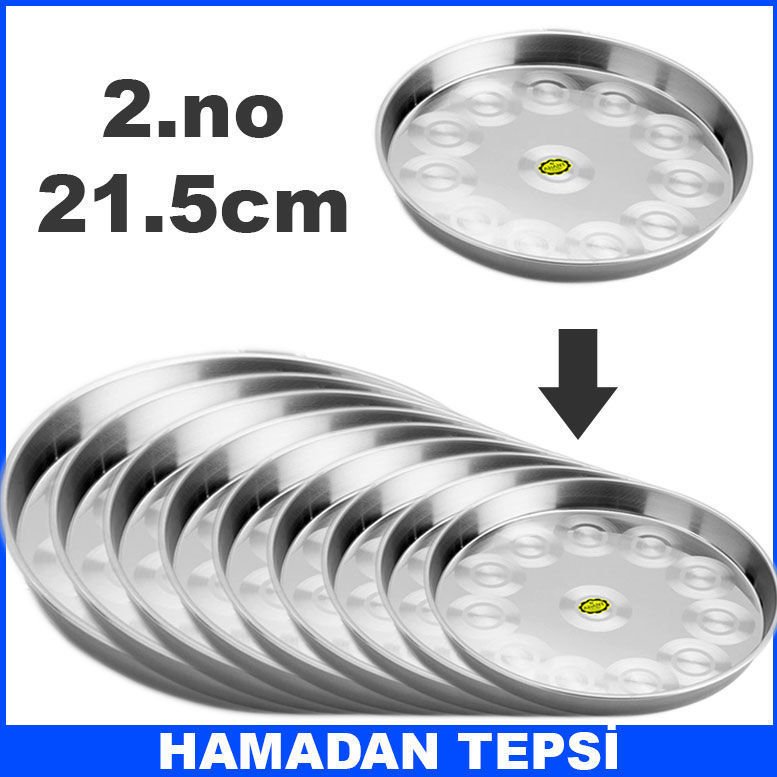 2.no 21,5cm Ömür Boyu Garantili Paslanmaz Çelik Fırın Tepsisi Kolay Isınıp Soğuyan Hamadan Tepsi