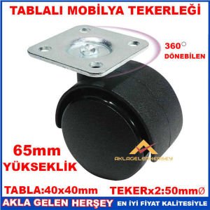 50mm DÖNER TABLALI SANDALYE MOBİLYA TEKERLEĞİ