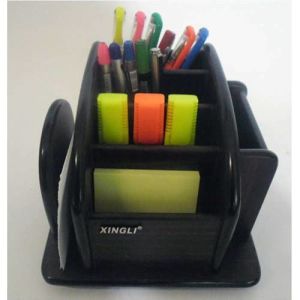 Masa üstü ahşap kalemlik 6 bölmeli 360 DERECE dönebilen AHŞAP KALEMLİK NOTLUK,masaüstü organizer