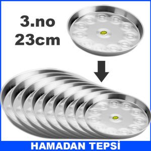 3.no 23cm Ömür Boyu Garantili Paslanmaz Çelik Fırın Tepsisi Kolay Isınıp Soğuyan Hamadan Tepsi