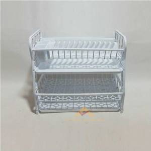 SAĞLAM PLASTİKTEN ÜRETİLMİŞ ÇİFT TEPSİLİ BEYAZ RENKLİ TABAKLIK