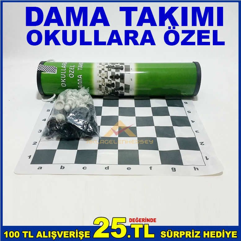 TAŞIMASI KOLAY OVAL KUTUSUNDA OKULLARA ÖZEL PİYON TAŞLARI İLE DAMA TAKIMI