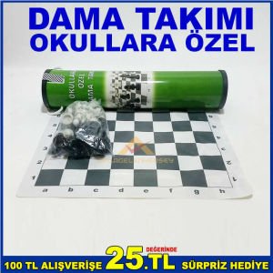 TAŞIMASI KOLAY OVAL KUTUSUNDA OKULLARA ÖZEL PİYON TAŞLARI İLE DAMA TAKIMI
