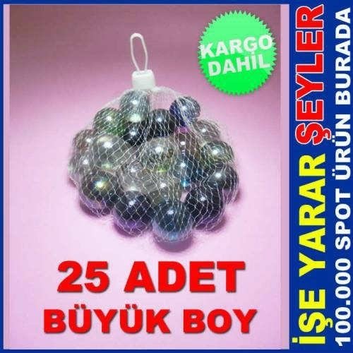 25 ADET RENKLİ EĞLENCELİ BÜYÜK CAM MİSKET KD