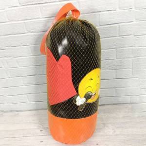 Çocuklar için deri dış yüzeyli boks torbası 45x20cm ebatında sağlam dayanıklı kum torbası