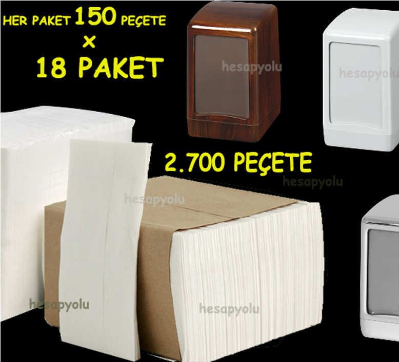 Saf selüloz Masaüstü kağıt dispenser peçetesi 18 paket 2.700 adet