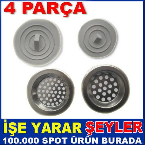 4 PARÇA LAVABO SÜZGECİ VE LAVABO TIKACI SETİ