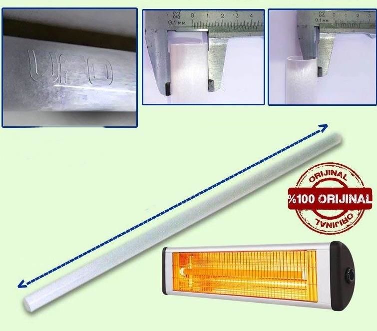 Orjinal 69cm Uzunluğunda Ufo Isıtıcı (Soba) Camı - İnfrared Isıtıcı Kuvars Buzlu Filament Camı