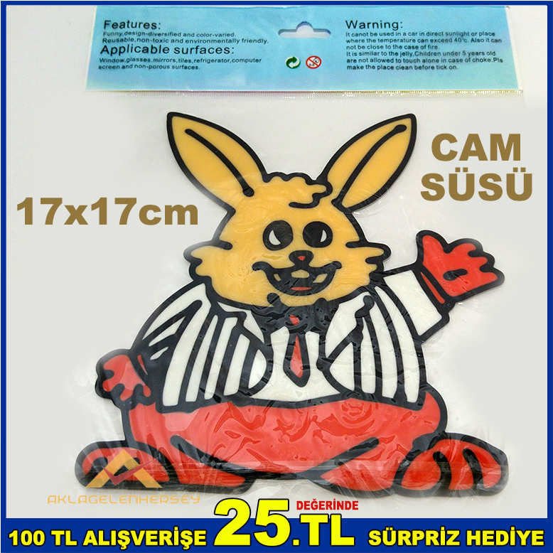 SİHİRLİ MAGİC JEL VİTRAY TAVŞAN DEKOR CAM SÜSÜ