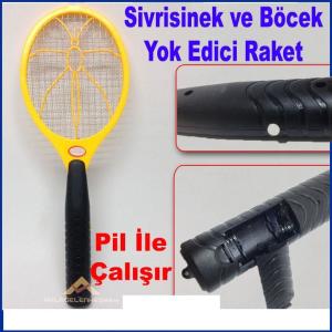 Sivrisinek ve Böcek Yok Edici Raket Pil İle Çalışır 46cm Uzunluğunda Çevreye Dost Elektronik Raket