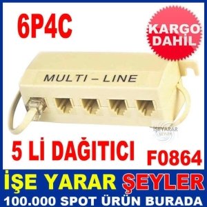 1 GİRİŞ - 5 ÇIKIŞ TELEFON HAT ÇOĞALTICI KUTU KD