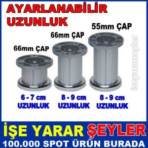 90x66mm AYARLANABİLİR UZUNLUKTA MOBİLYA AYAĞI