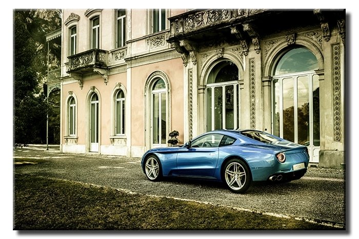 ESKİ BİNA VE FERRARİ 6 değişen ölçü ORİJİNAL KANVAS TABLO