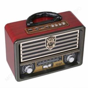 Meier M-113BT Nostaljik Usb-TfCard-Bluetooth Destekli FM Radyo Kırmızı 3 Band Müzik Kutusu