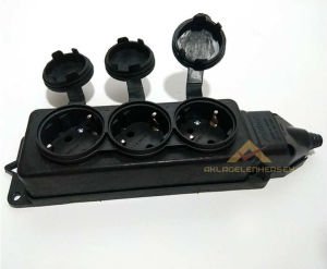 3lü GRUP PRİZ TOPRAKLI KAPAKLI SERİ KAUÇUK PRİZ