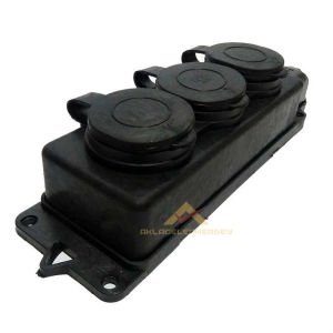 3lü GRUP PRİZ TOPRAKLI KAPAKLI SERİ KAUÇUK PRİZ