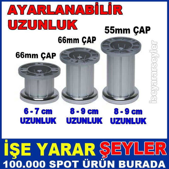 70x66mm AYARLANABİLİR UZUNLUKTA MOBİLYA AYAĞI