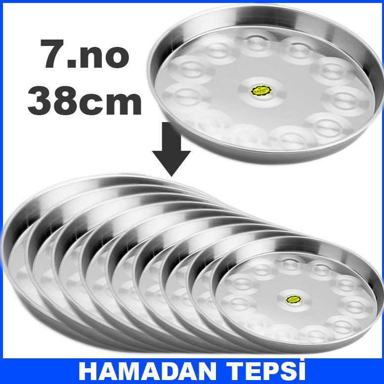 7.no 38cm Ömür Boyu Garantili Paslanmaz Çelik Fırın Tepsisi Kolay Isınıp Soğuyan Hamadan Tepsi