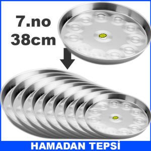 7.no 38cm Ömür Boyu Garantili Paslanmaz Çelik Fırın Tepsisi Kolay Isınıp Soğuyan Hamadan Tepsi
