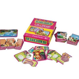 Hayvanları Tamamlama Kartları 2 ve 3 Parçalı -  Çocukların Zeka Gelişimine Yardımcı