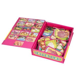 Hayvanları Tamamlama Kartları 2 ve 3 Parçalı -  Çocukların Zeka Gelişimine Yardımcı