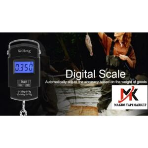 Elektronik Hassas Terazi 50kg Kapasite Dijital El Kantarı Çelik Askılıklı Terazi Tartı 10gr Hassasiyet