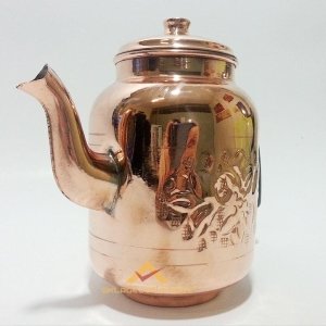 KargoDahil KAHVECİ TİPİ İÇİ KALAYLI % 100 BAKIR ÇAY DEMLİĞİ 1.5.L