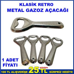 KLASİK RETRO PASLANMAZ METAL GAZOZ AÇACAĞI