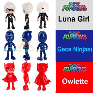 Pj Masks Luna Girl,Owlette ve Gece Ninjası Karakterler Action Figure Eğlenceli Oyuncaklar 8cm