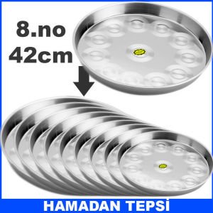 8.no 42cm Ömür Boyu Garantili Paslanmaz Çelik Fırın Tepsisi Kolay Isınıp Soğuyan Hamadan Tepsi