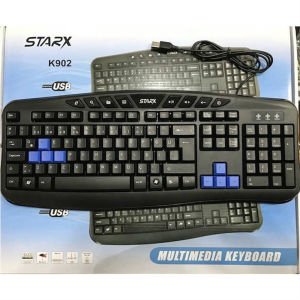Starx K902 Multimedia Oyuncu Klavye USB Girişli Suya Dayanıklı Ses Açma-Kısma Tuşlu Klavye
