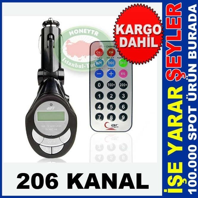 206 KANAL FM MODÜLATÖR MP3 USB+SD KART GİRİŞLİkd