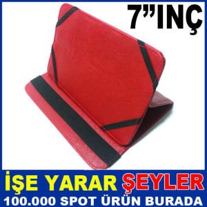 7 INÇ KIRMIZI RENK STANDLI RENKLİ TABLET KILIFI