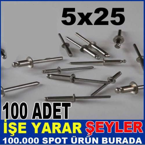 5x25 Çelik Pop Perçin 100 Adet Fiyatı