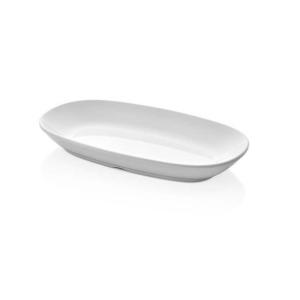 Beyaz Melamin 6 Adet 28x18 cm Oluklu Çukur Salata Tabağı