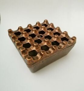 Izgara Döküm 16 Delikli Bakırkromaj kaplama Kül tablası .Metal Gövde pikdöküm Küllük