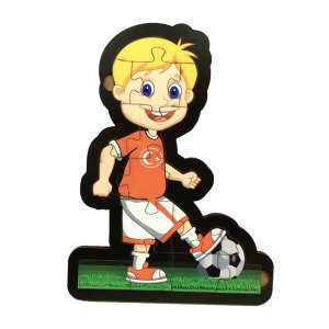 16 Parça Futbolcu Çocuk Desenli ve Hikayeli Ahşap Çocuk Puzzle