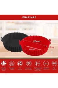 Airfryer Silikon Pişirme Kabı - Hava Fritözü Kabı -airfryer Aksesuar - Tüm Airfryer'lara Uyumlu