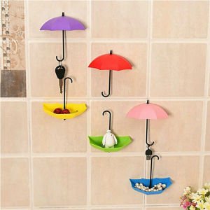 Askı Şemsiye 3 Adet Askı Yapışkanlı Duvar Dolap Askısı rengarenk şemsiye dizayn askılar
