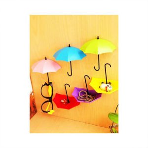 Askı Şemsiye 3 Adet Askı Yapışkanlı Duvar Dolap Askısı rengarenk şemsiye dizayn askılar